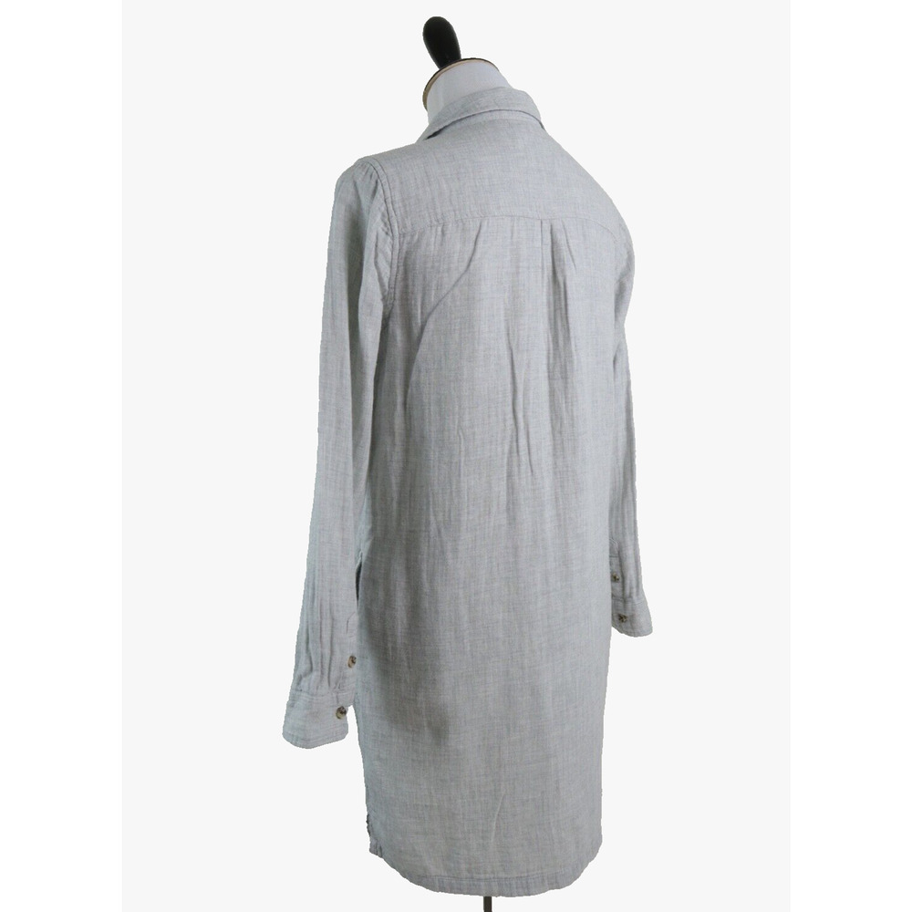Marine Layer Size M Quinn Popover Shirt Dress Woven Cotton Gray - Picture 4 of 11